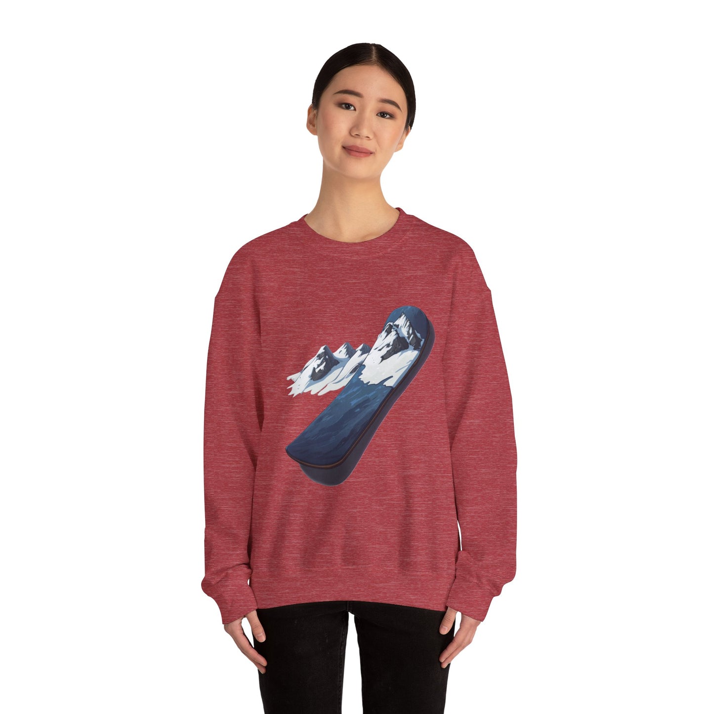 Unisex Heavy Blend™ Crewneck Sweatshirt (Mountain Snowboard)