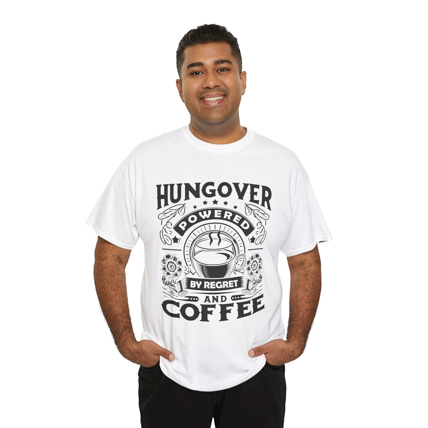 Unisex Heavy Cotton Tee (Hungover - Powered by Coffee)