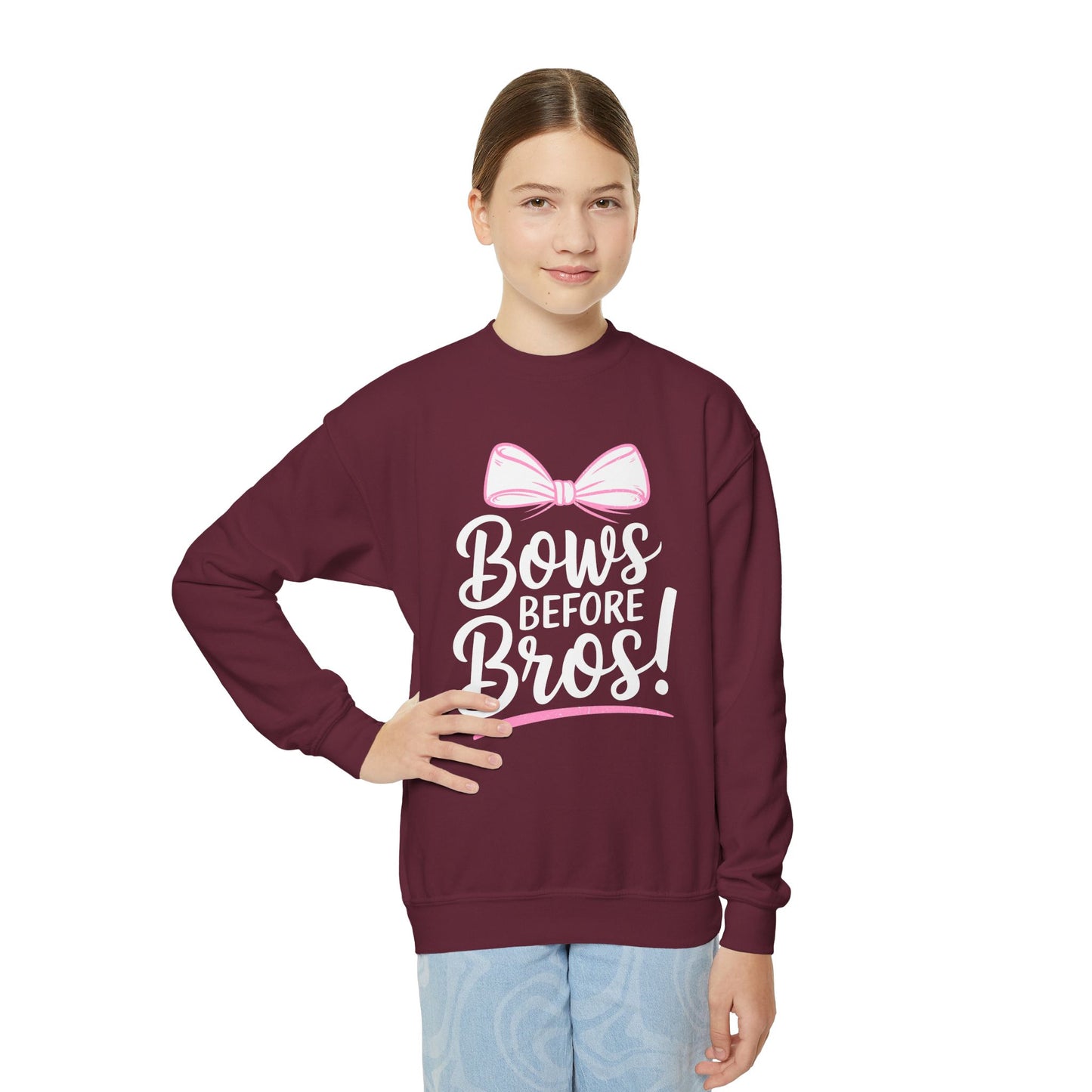 Youth Crewneck Sweatshirt (Bows before Bros)