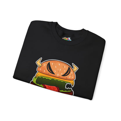Unisex Heavy Blend™ Crewneck Sweatshirt (Cheeseburger Monster)