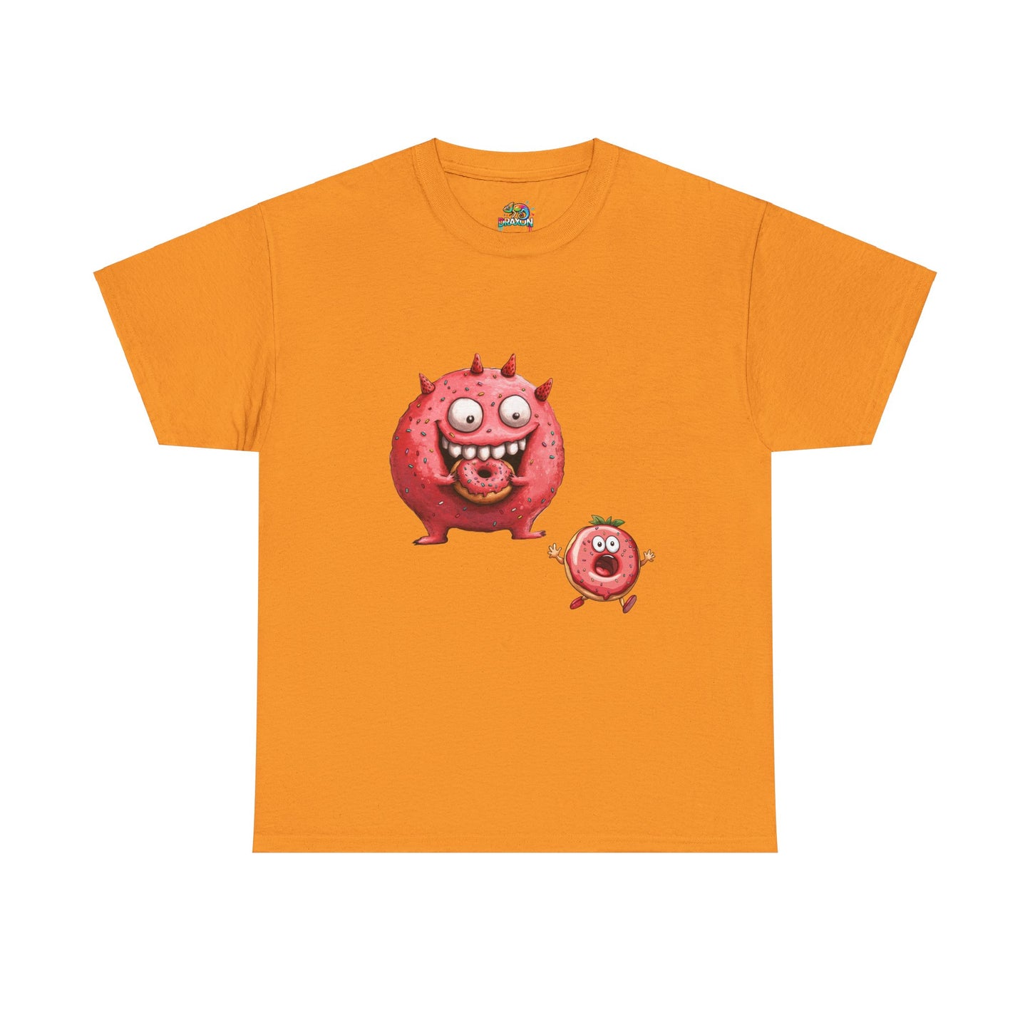 Unisex Heavy Cotton Tee (Donut Monster eating Donut)