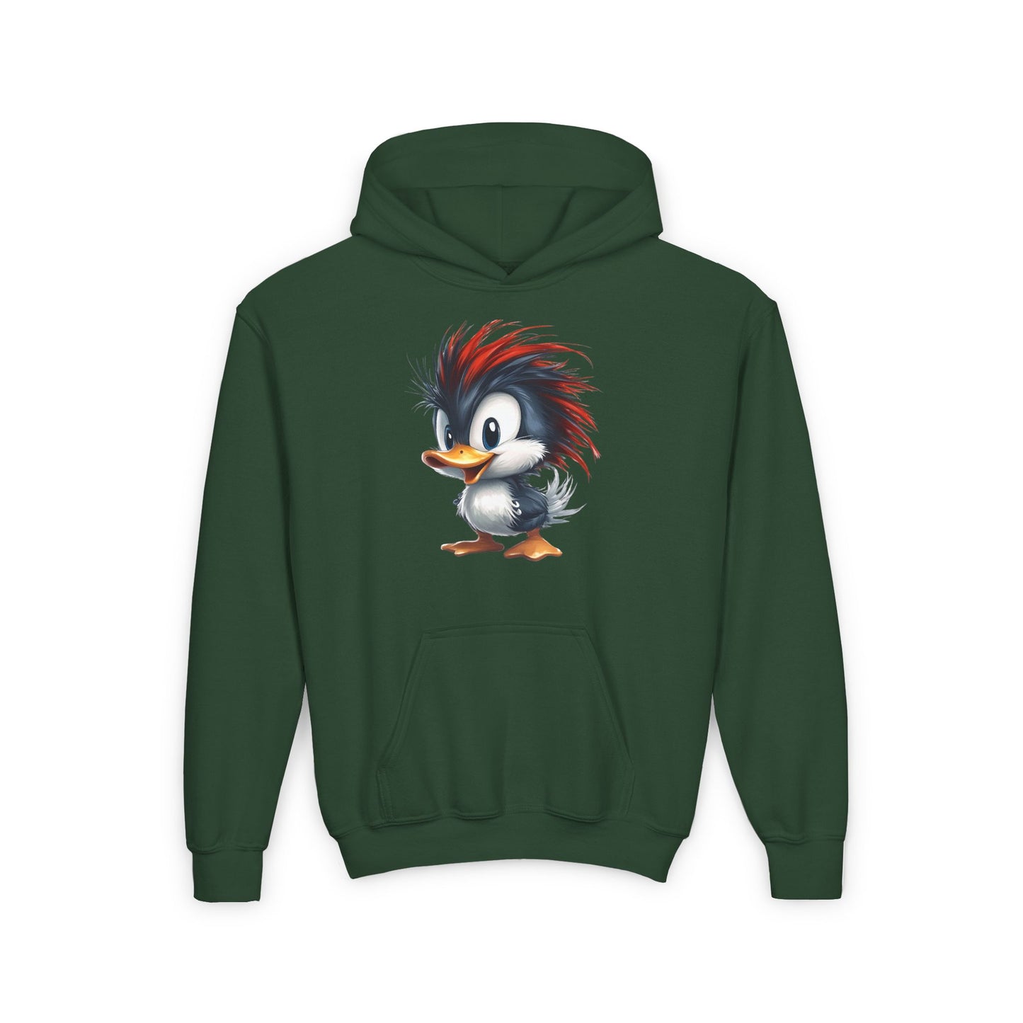 Youth Heavy Blend Hooded Sweatshirt (Red Hair Duck)