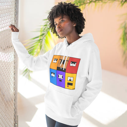 Three-Panel Fleece Hoodie (Emotion Blocks)