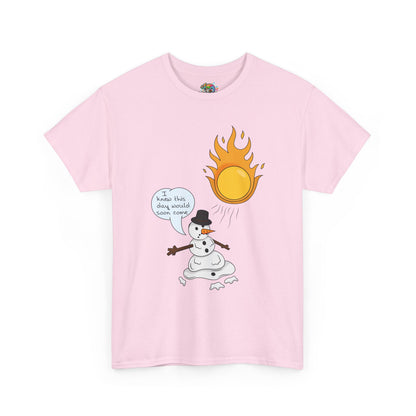 Unisex Heavy Cotton Tee (Melting Snowman)