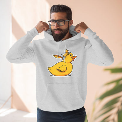 Three-Panel Fleece Hoodie (Duck Bird Brain)