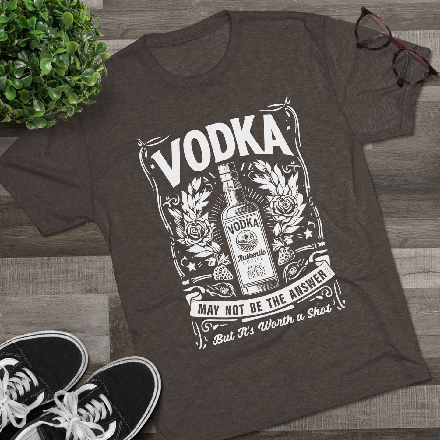 Unisex Tri-Blend Crew Tee (Vodka - Worth a Shot)