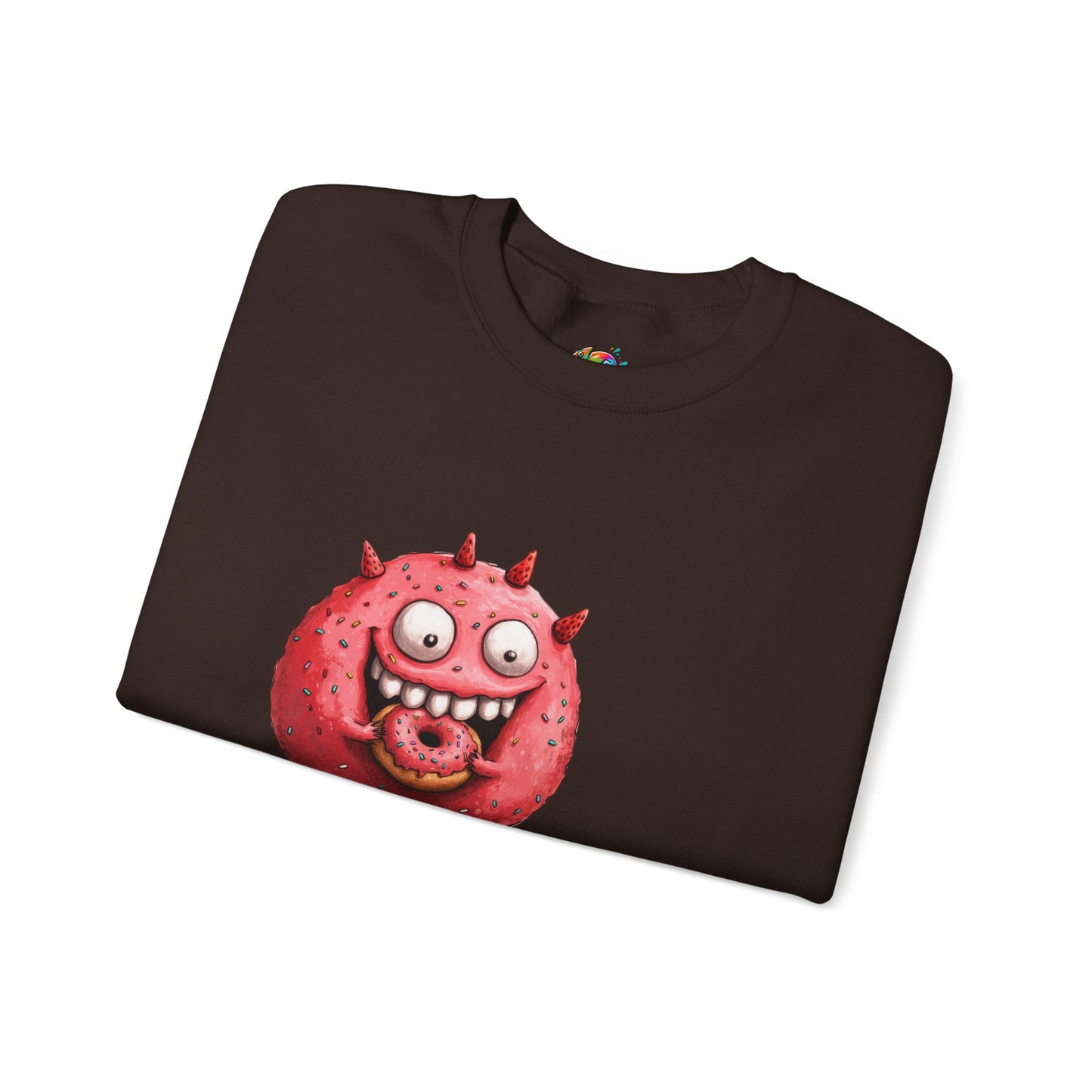 Unisex Heavy Blend™ Crewneck Sweatshirt (Donut Monster eating Donut)