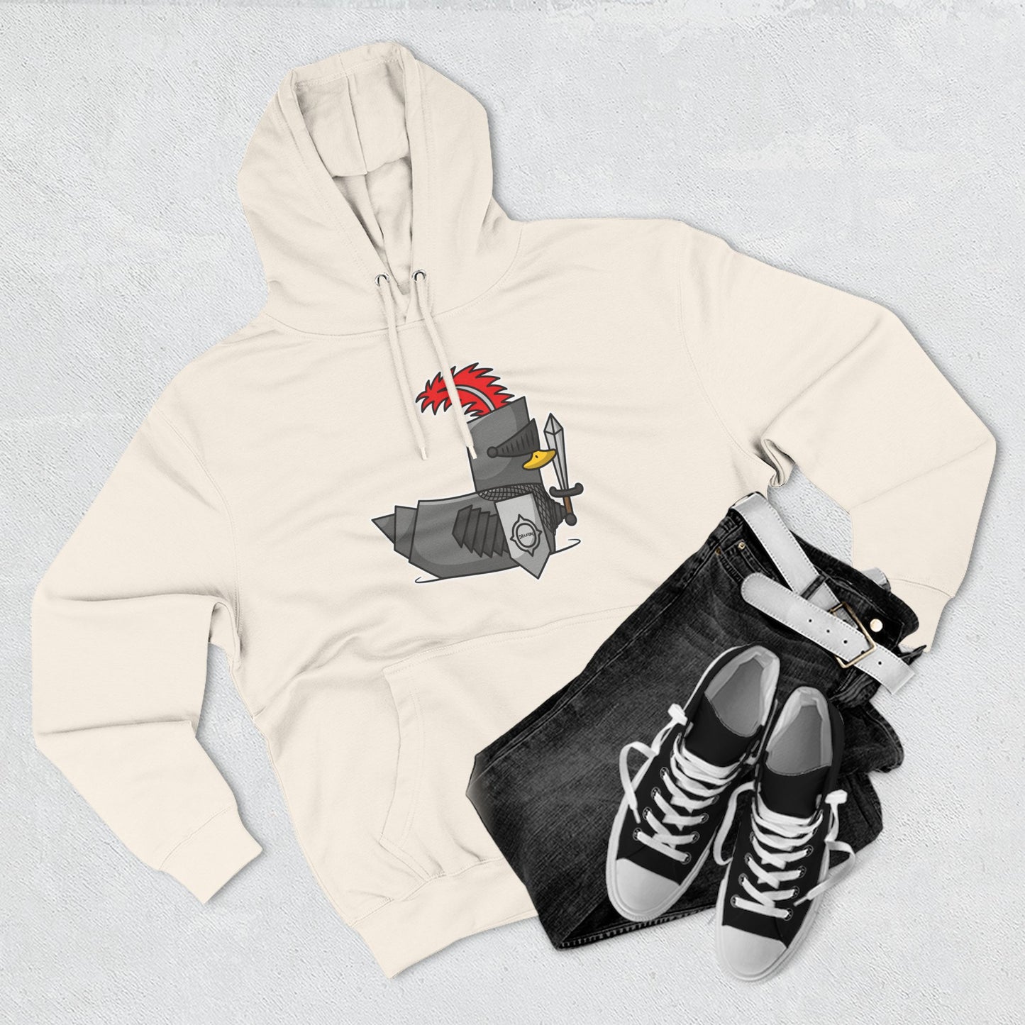 Three-Panel Fleece Hoodie (Knight Duck)