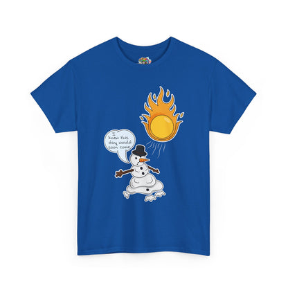 Unisex Heavy Cotton Tee (Melting Snowman)