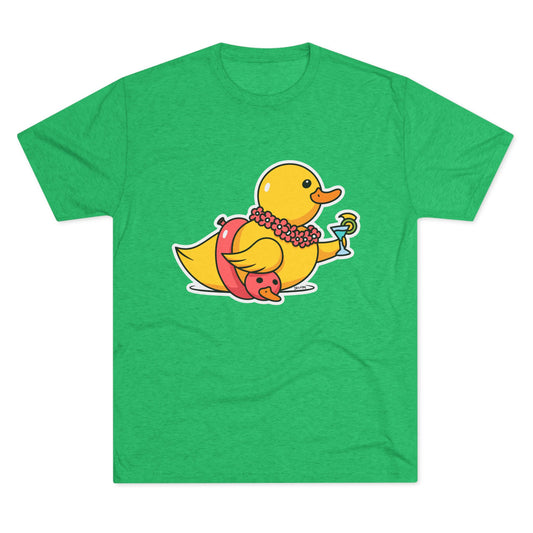 Unisex Tri-Blend Crew Tee (Tropical Duck)
