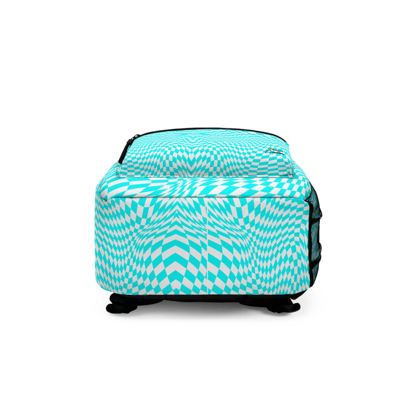 Backpack School Bag (Turquoise pixels)