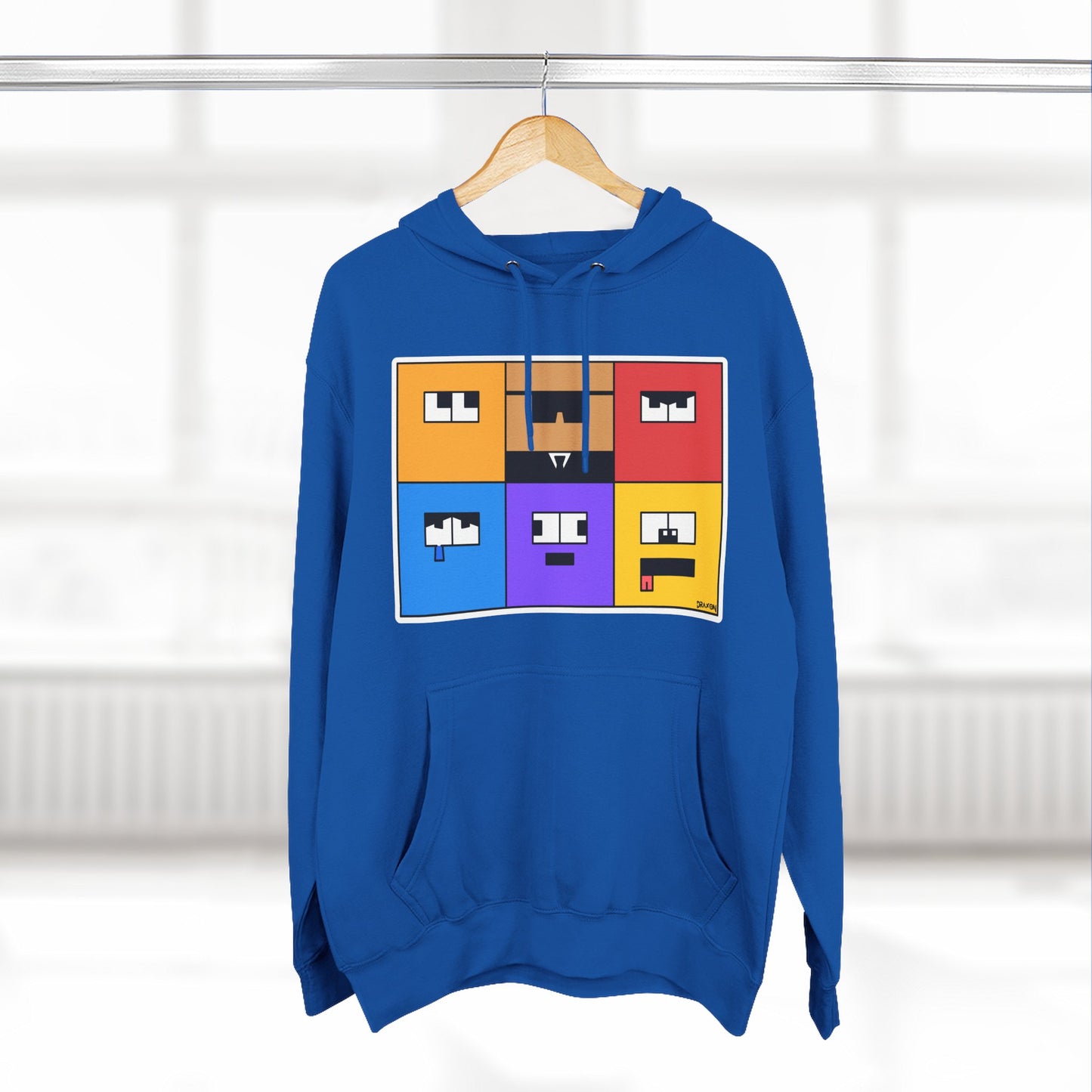 Three-Panel Fleece Hoodie (Emotion Blocks)