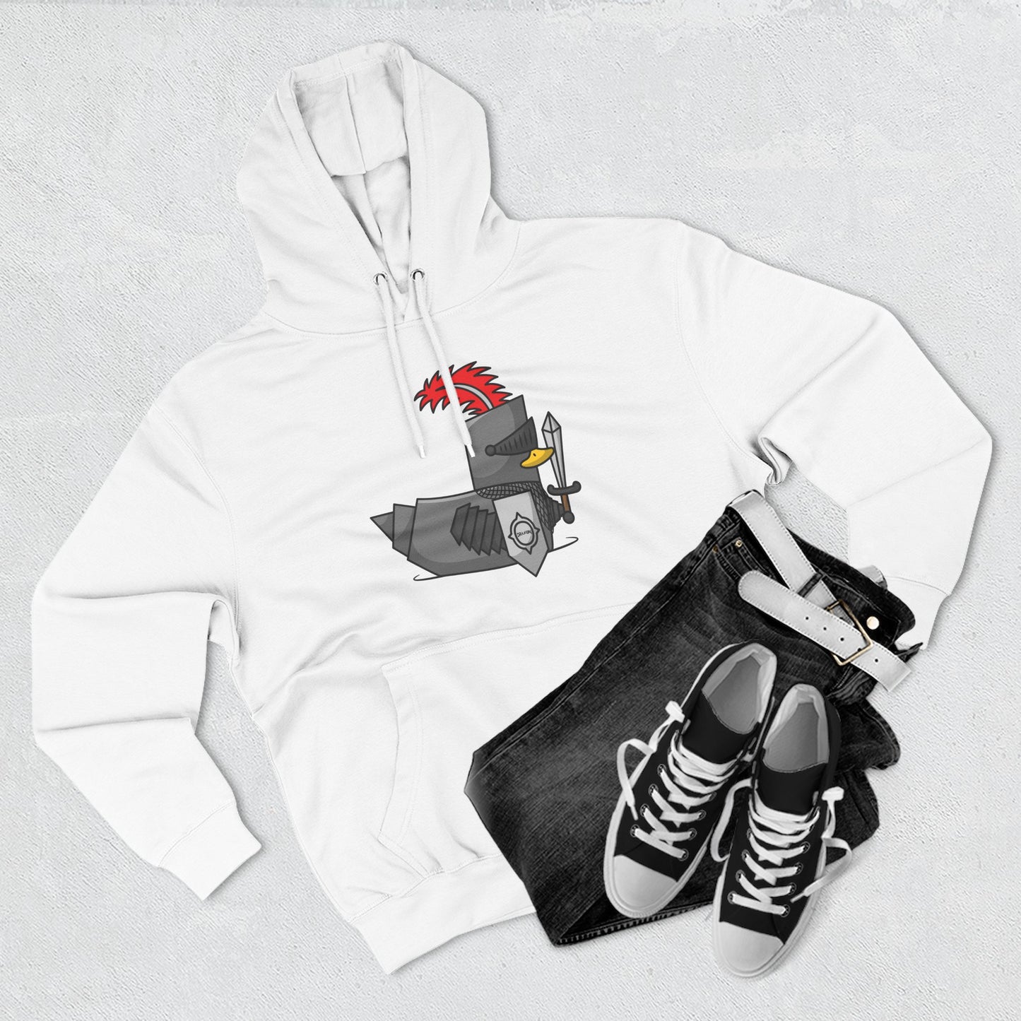 Three-Panel Fleece Hoodie (Knight Duck)