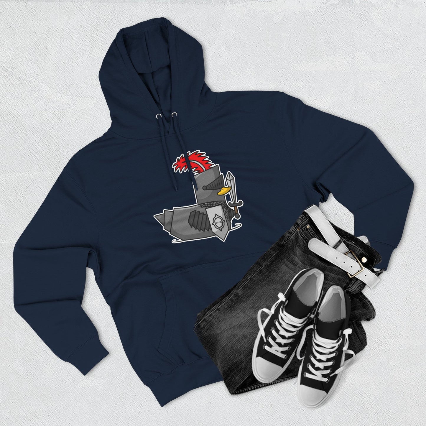 Three-Panel Fleece Hoodie (Knight Duck)