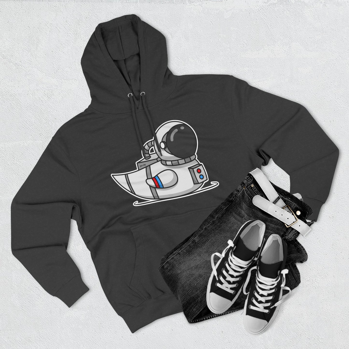 Three-Panel Fleece Hoodie (Astronaut Duck)