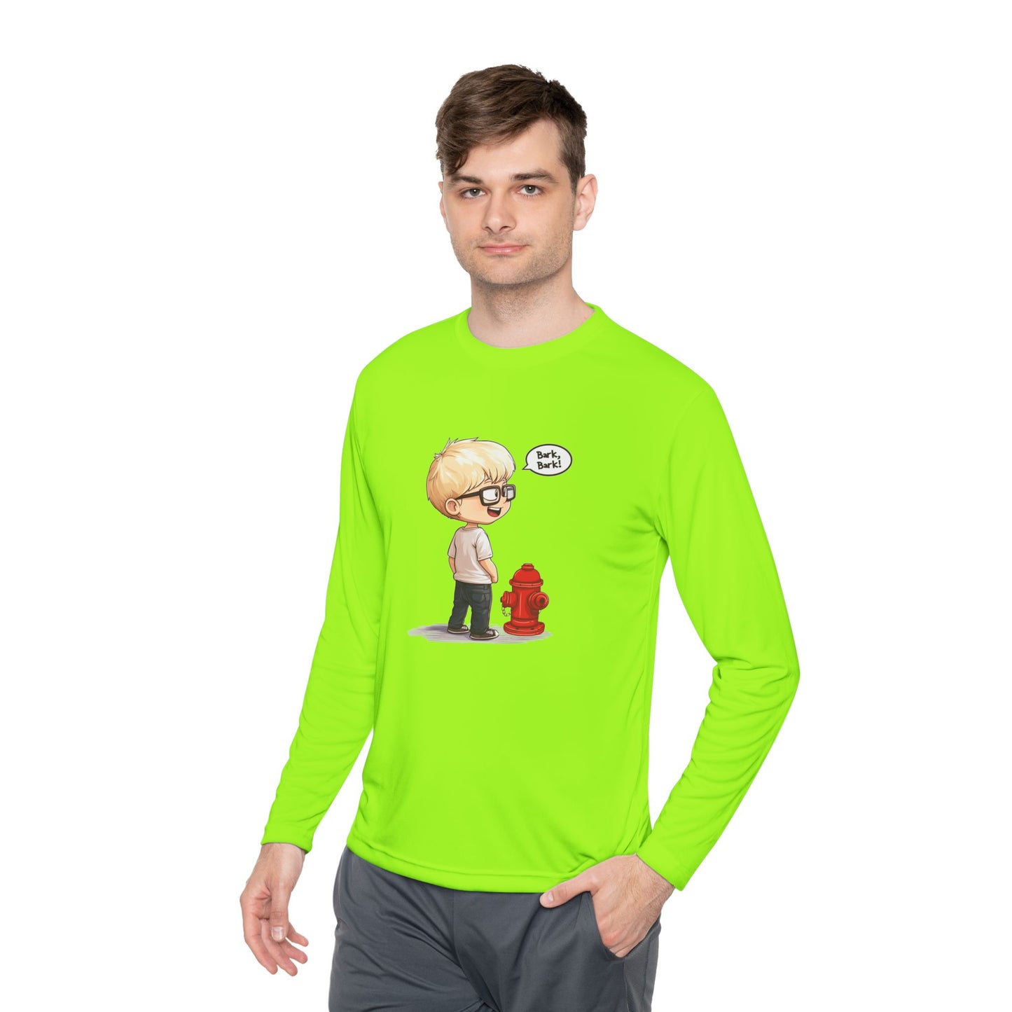 Unisex Lightweight Long Sleeve Tee (Bark Bark)