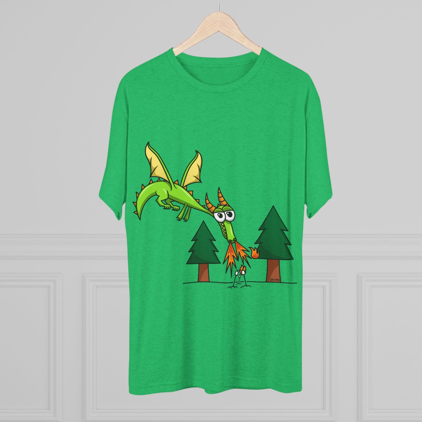 Unisex Tri-Blend Crew Tee (Flaming Dragon)