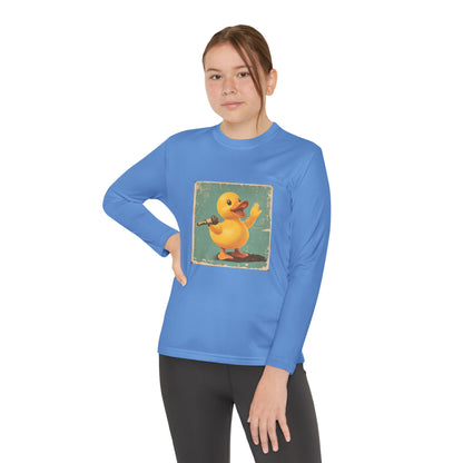 Youth Long Sleeve Competitor Tee (Karaoke Duck)