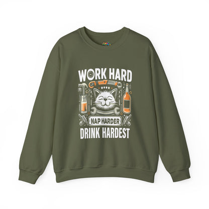 Unisex Heavy Blend™ Crewneck Sweatshirt (Work, Nap & Drink Hard)