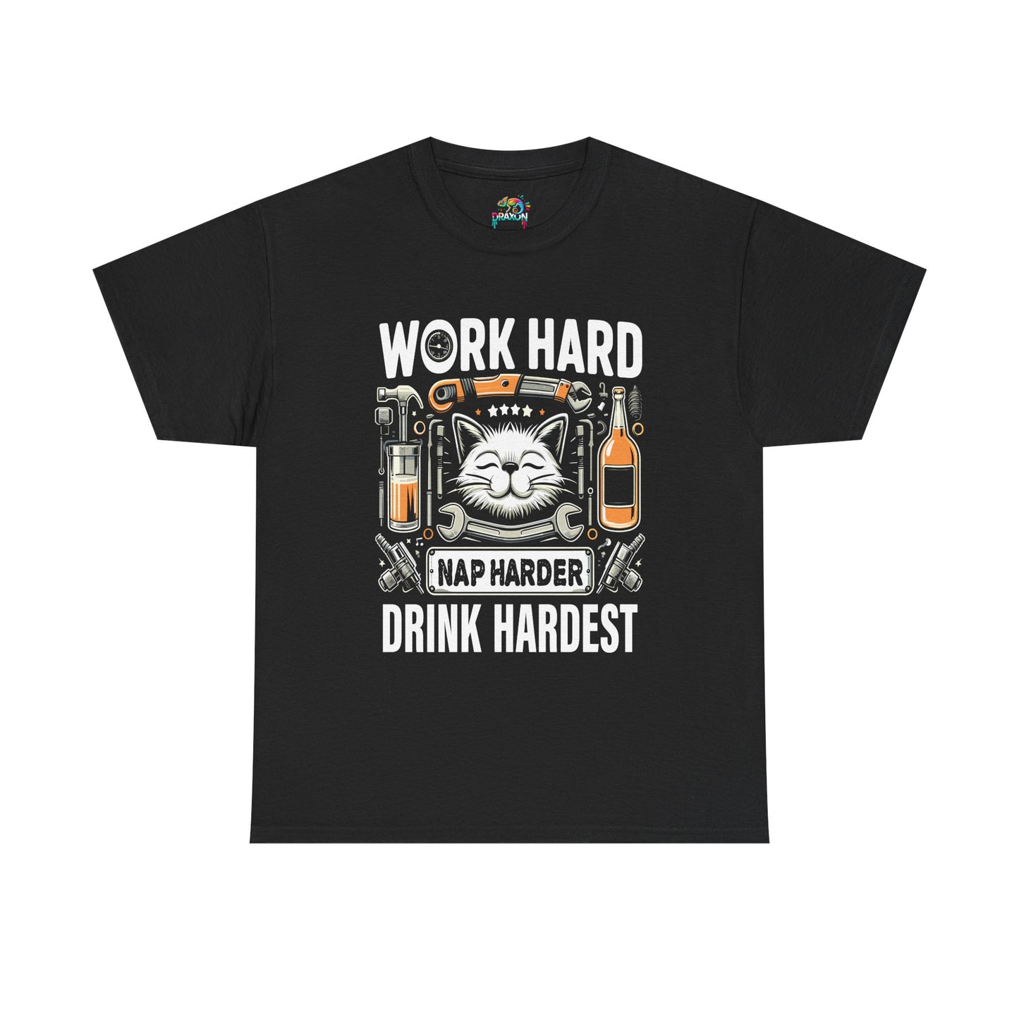 Unisex Heavy Cotton Tee (Work, Nap & Drink Hard)