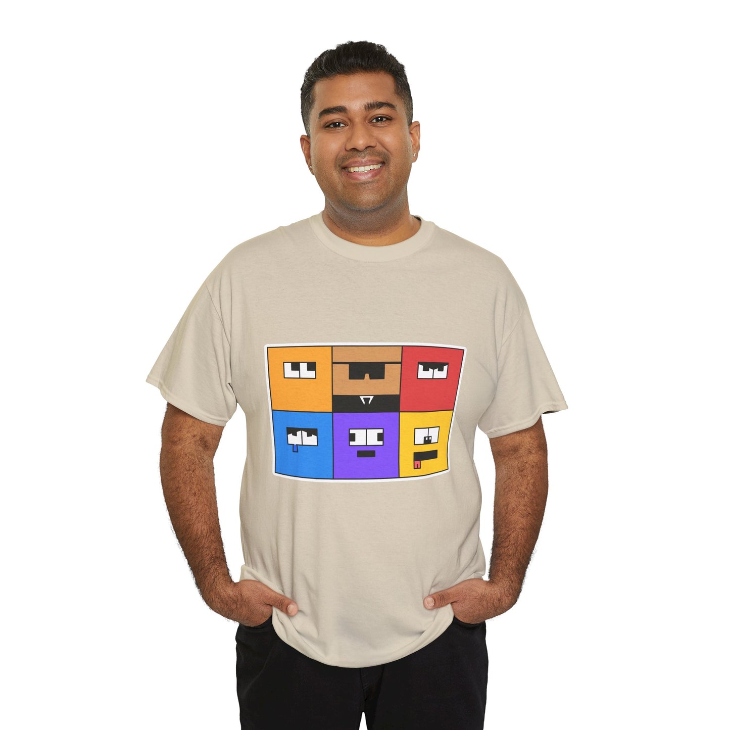 Unisex Heavy Cotton Tee (Emotion Blocks)