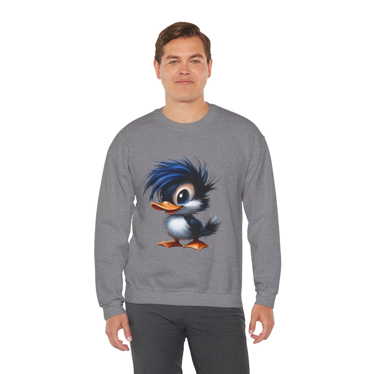 Unisex Heavy Blend™ Crewneck Sweatshirt (Blue Hair Duck)