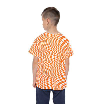 Kids Sports Jersey (Orange Pixels)