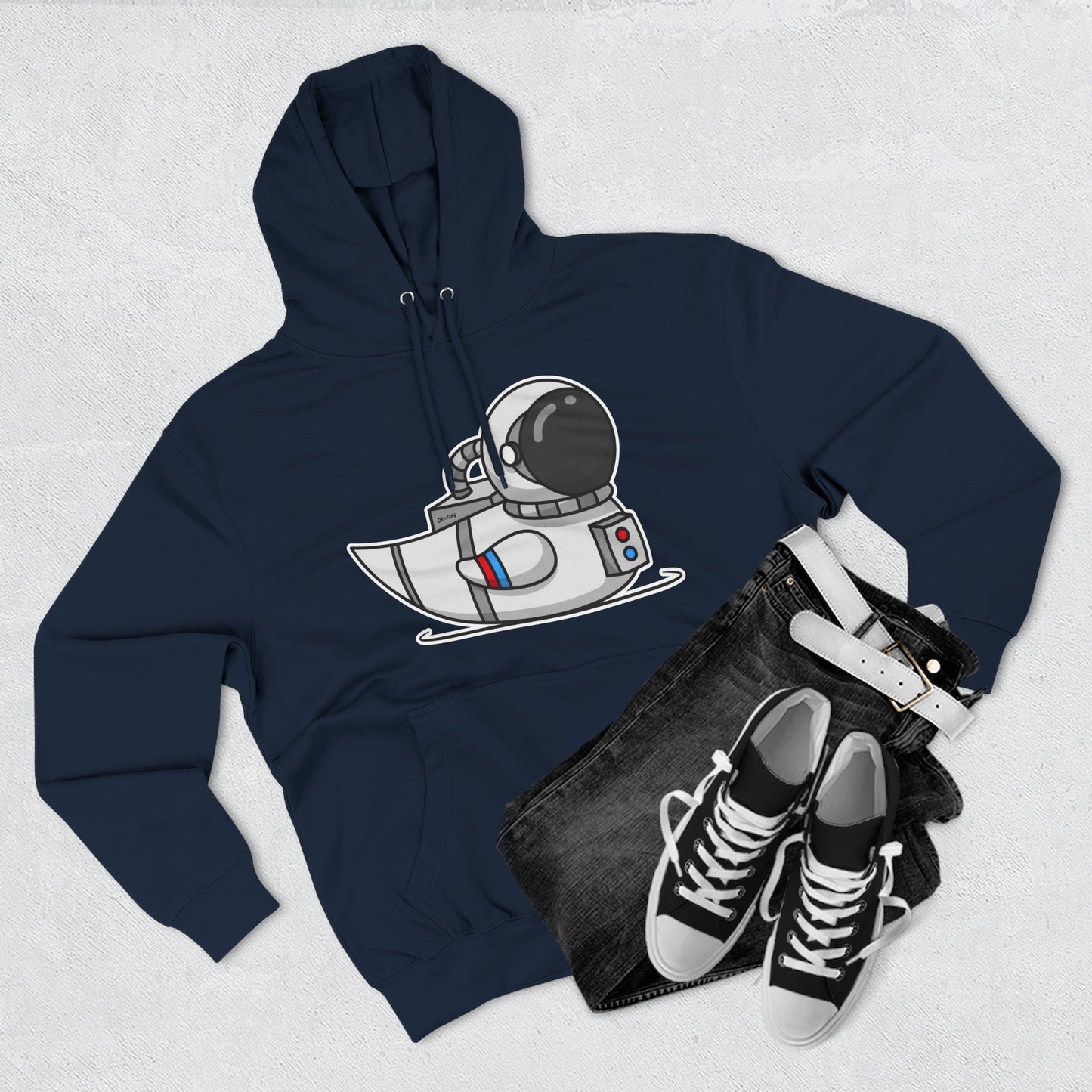 Three-Panel Fleece Hoodie (Astronaut Duck)