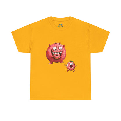 Unisex Heavy Cotton Tee (Donut Monster eating Donut)