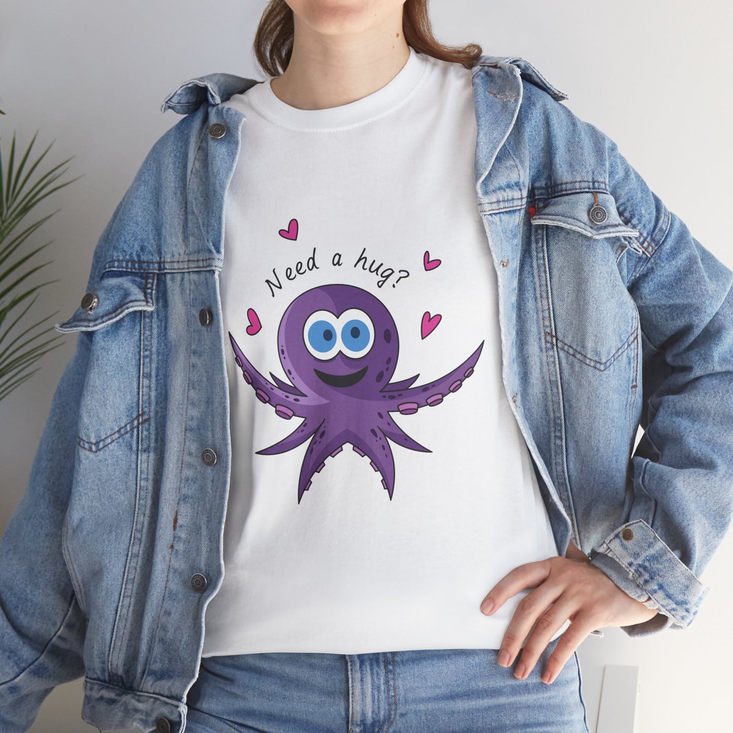 Unisex Heavy Cotton Tee (Octopus Hug)