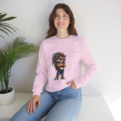 Unisex Heavy Blend™ Crewneck Sweatshirt (Cool Hedgehog)