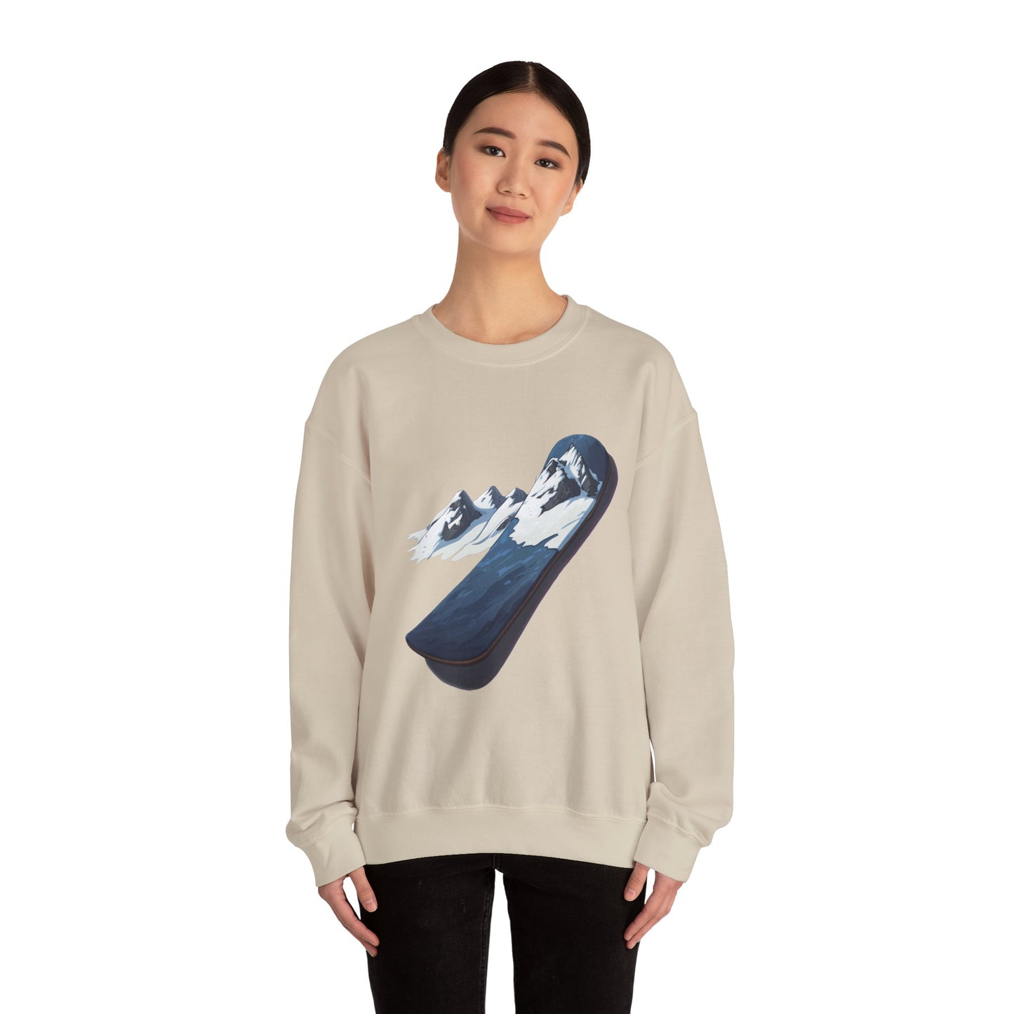 Unisex Heavy Blend™ Crewneck Sweatshirt (Mountain Snowboard)