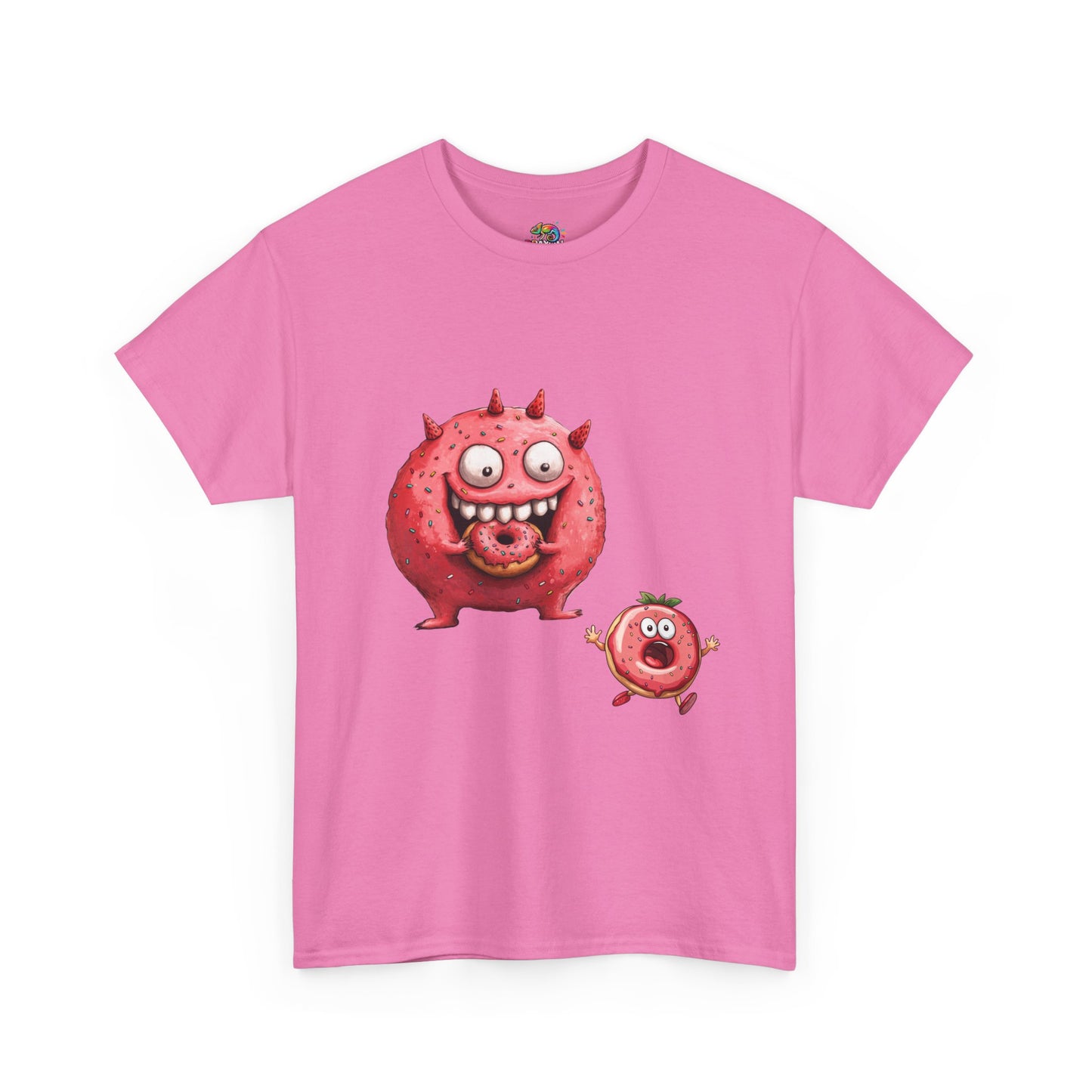 Unisex Heavy Cotton Tee (Donut Monster eating Donut)