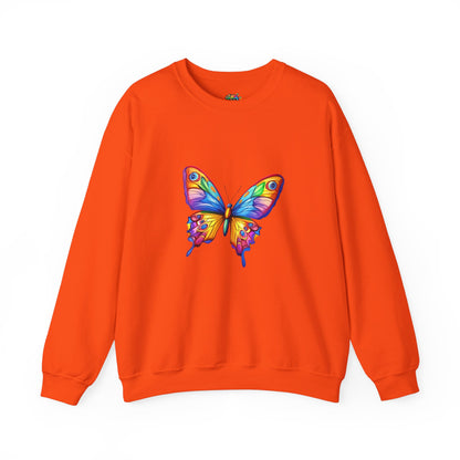 Unisex Heavy Blend™ Crewneck Sweatshirt (Colorful Butterfly)