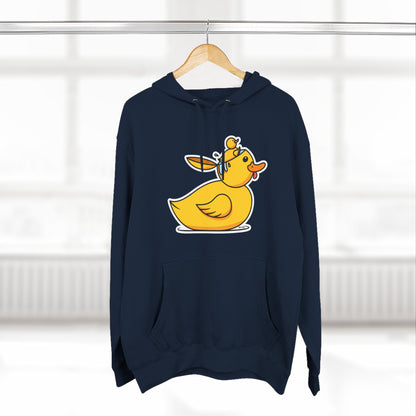 Three-Panel Fleece Hoodie (Duck Bird Brain)
