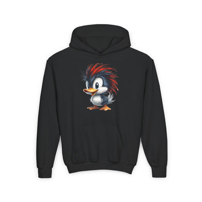 Youth Heavy Blend Hooded Sweatshirt (Red Hair Duck)