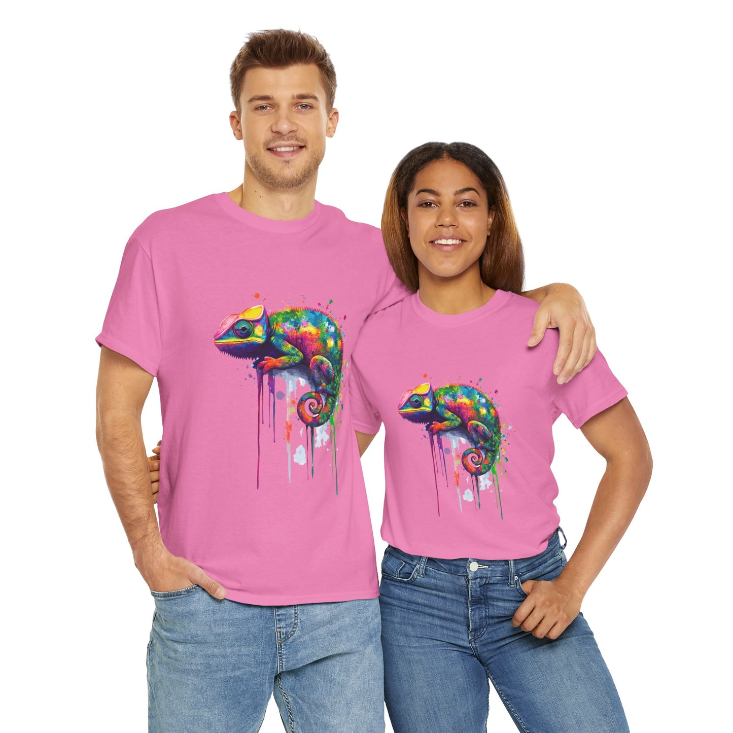 Unisex Heavy Cotton Tee (Realistic Chameleon)