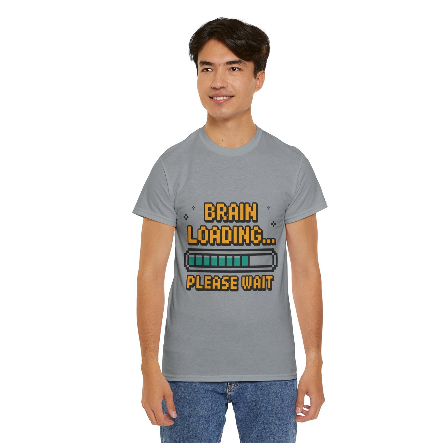 Unisex Heavy Cotton Tee (Brain Loading...Please Wait)