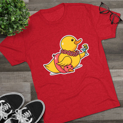 Unisex Tri-Blend Crew Tee (Tropical Duck)