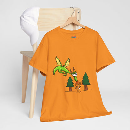 Unisex Heavy Cotton Tee (Flaming Dragon)