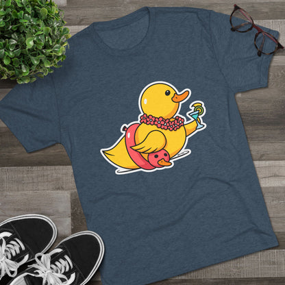 Unisex Tri-Blend Crew Tee (Tropical Duck)