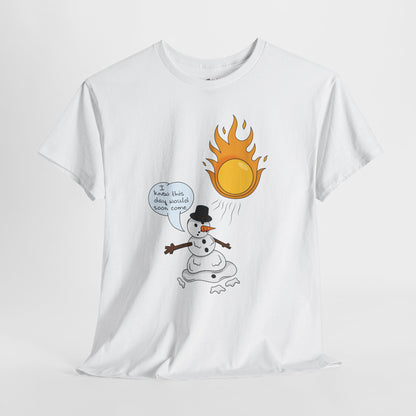 Unisex Heavy Cotton Tee (Melting Snowman)