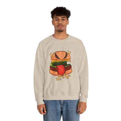 Unisex Heavy Blend™ Crewneck Sweatshirt (Cheeseburger Monster)
