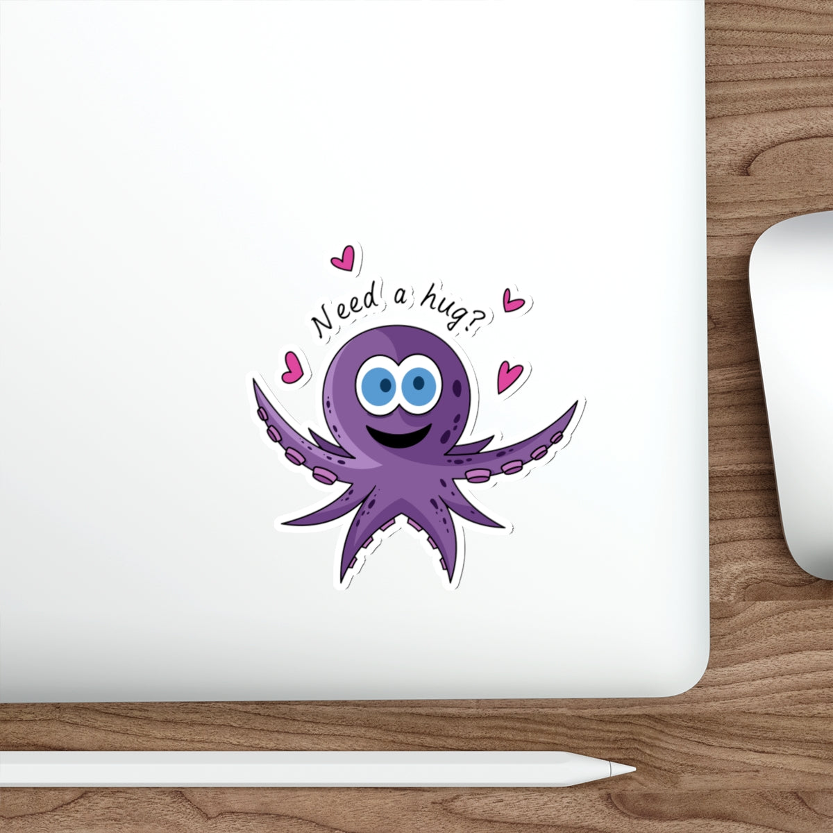 Die-Cut Stickers | Vibrant Art for Personalization (Octopus Hug)