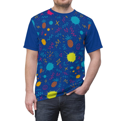 Unisex Cut & Sew Tee (Pineapple Scribble)