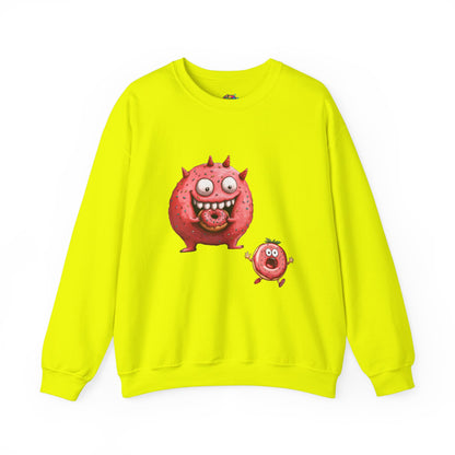 Unisex Heavy Blend™ Crewneck Sweatshirt (Donut Monster eating Donut)