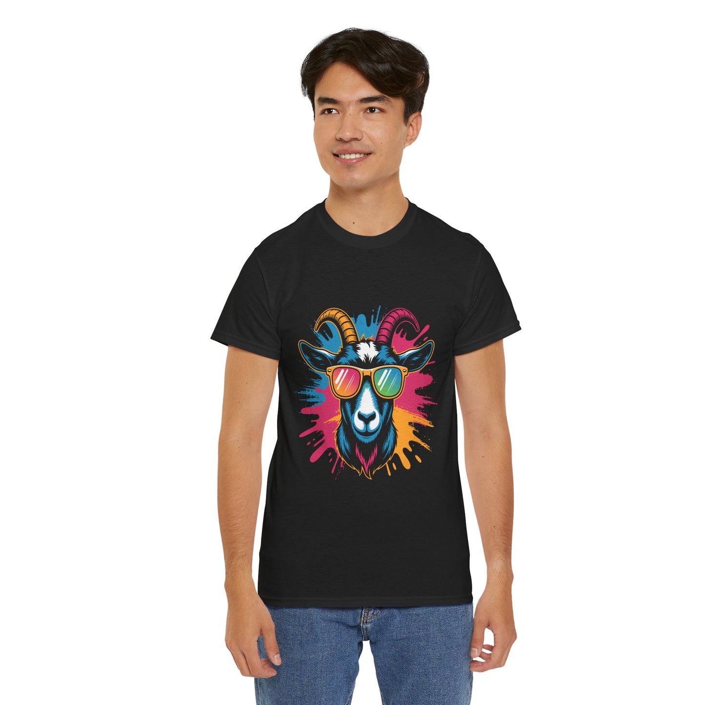 Unisex Heavy Cotton Tee (Colorful Goat)