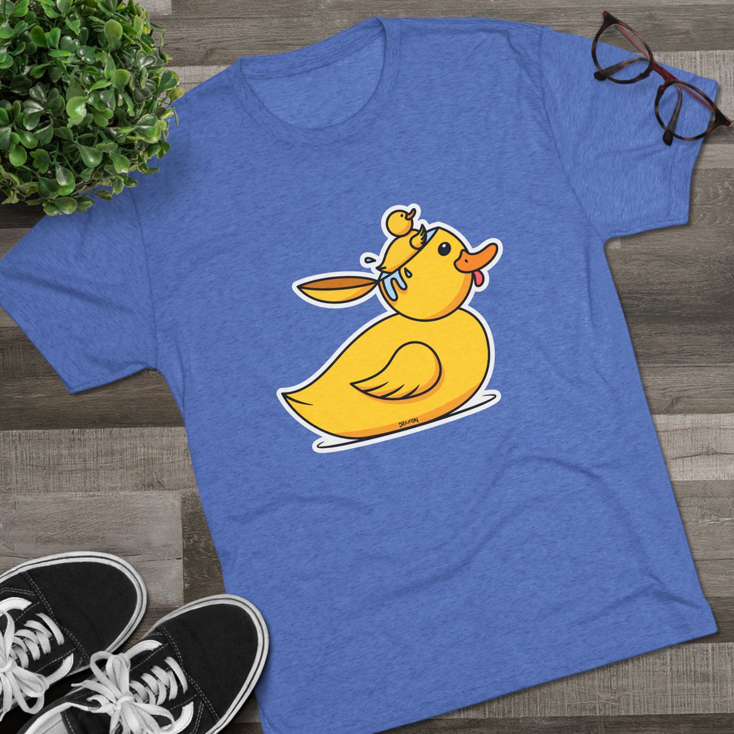 Unisex Tri-Blend Crew Tee (Duck Bird Brain)
