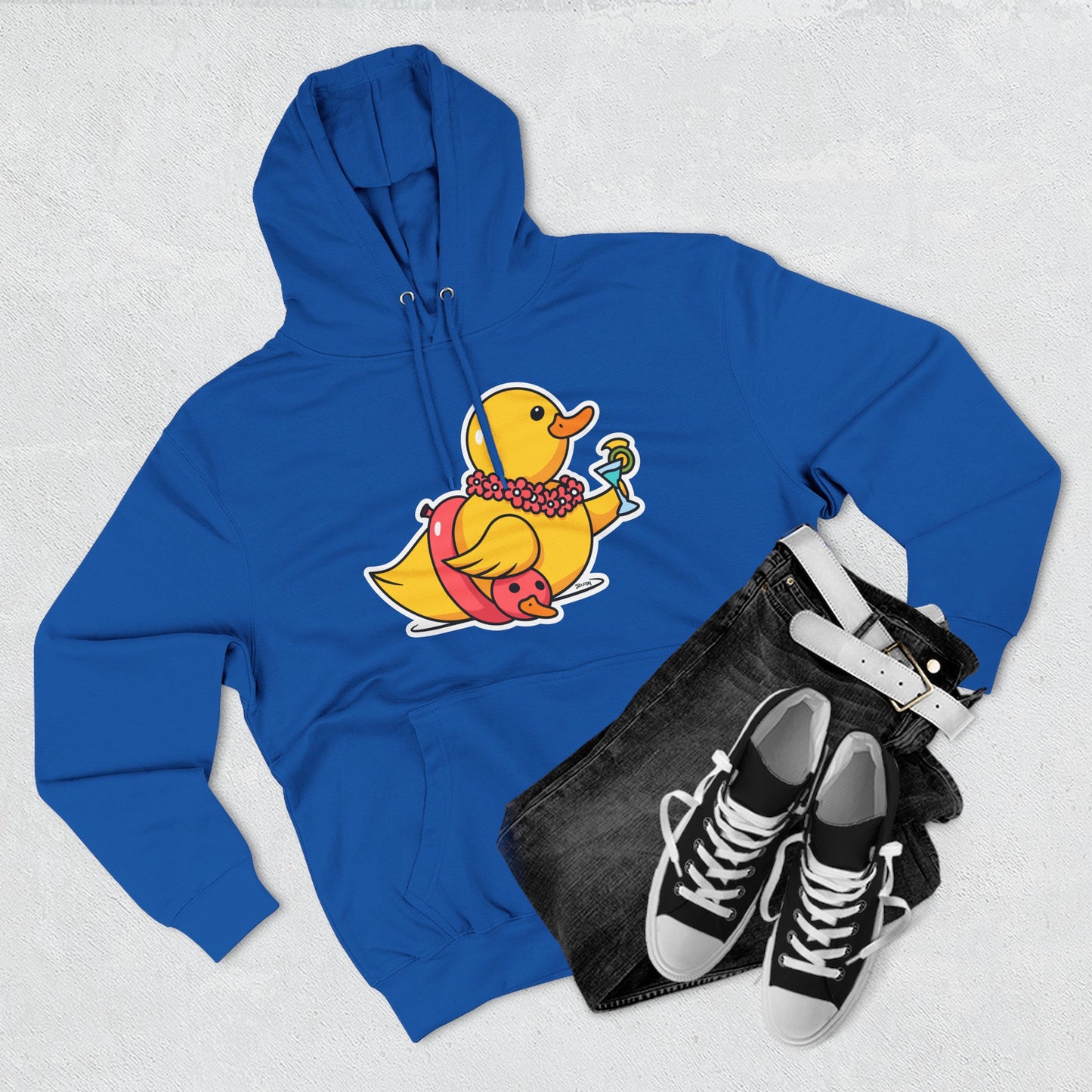 Three-Panel Fleece Hoodie (Tropical Duck)