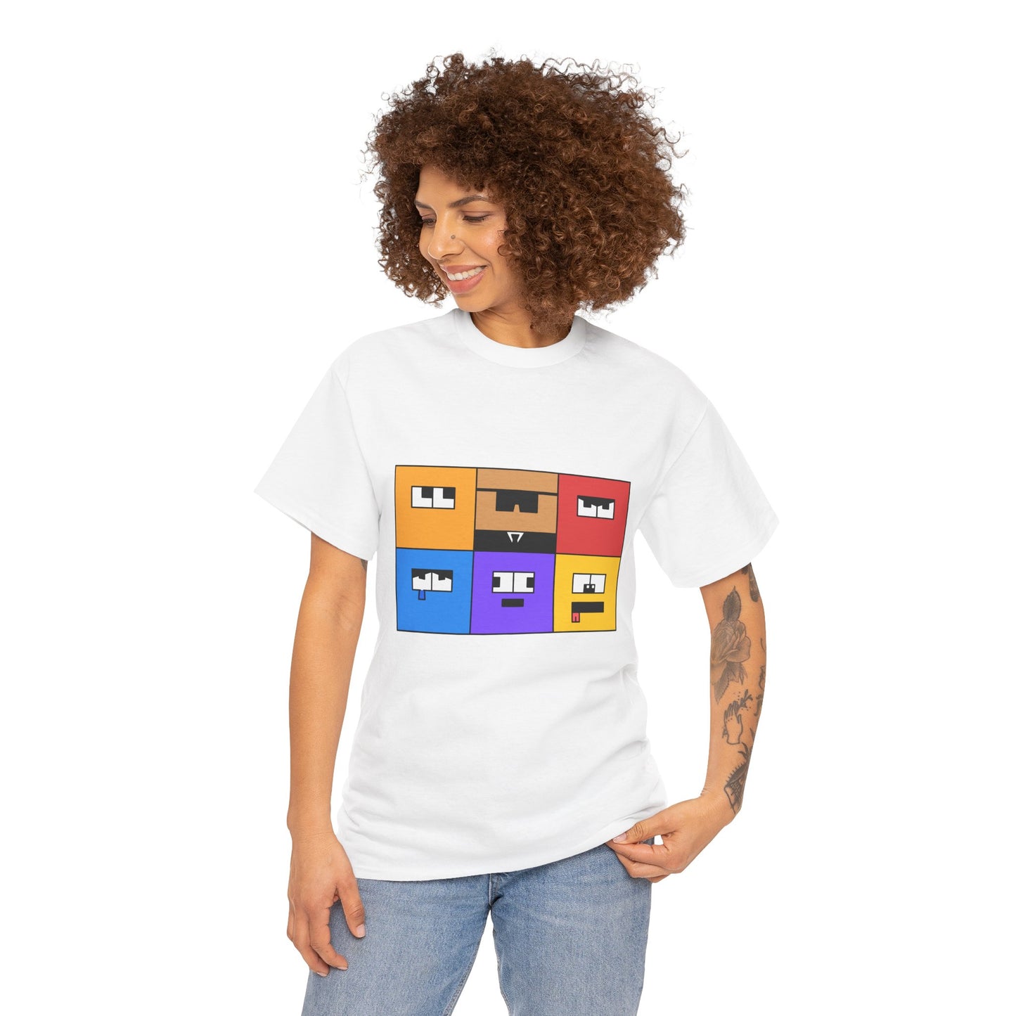 Unisex Heavy Cotton Tee (Emotion Blocks)